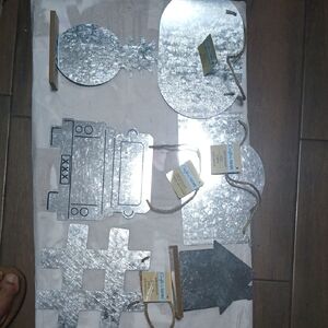 Galvanized Metal Wall Art Set
